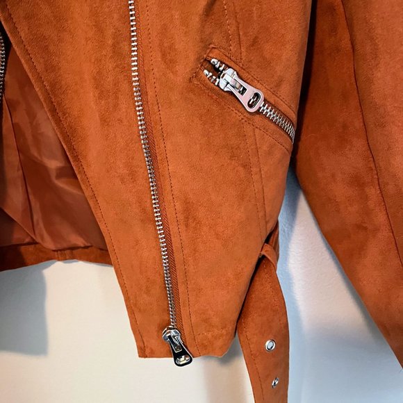 Like New Sebby Collection Suede Moto Jacket - Rust - Picture 4 of 6